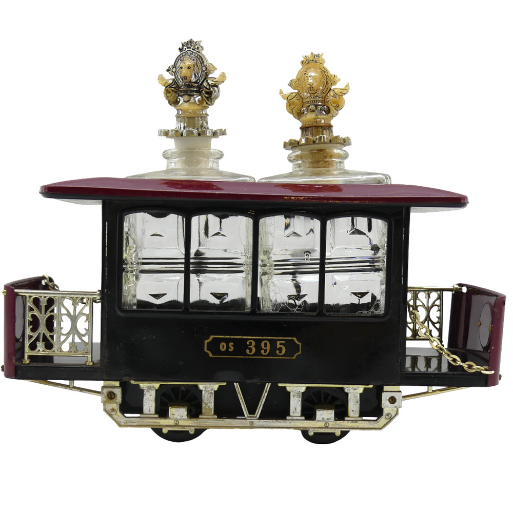 Lot of 3 VTG San Francisco Liquor Set Decanter Trolley Car w/ 2 Glass Bottles